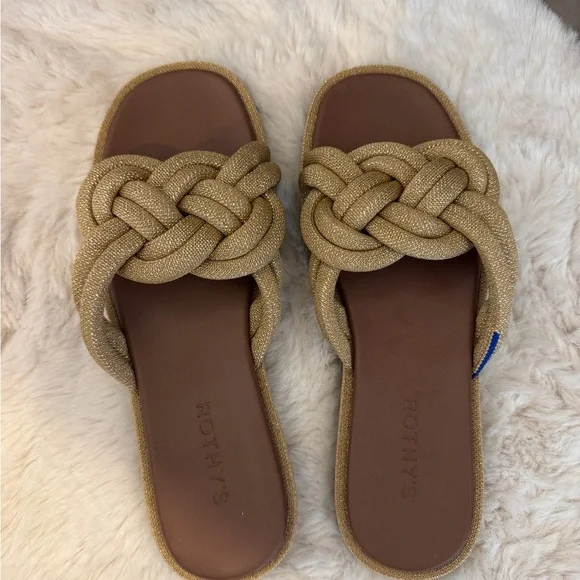Rothy's Beige Braided Women's Sandals - Picture 1 of 3